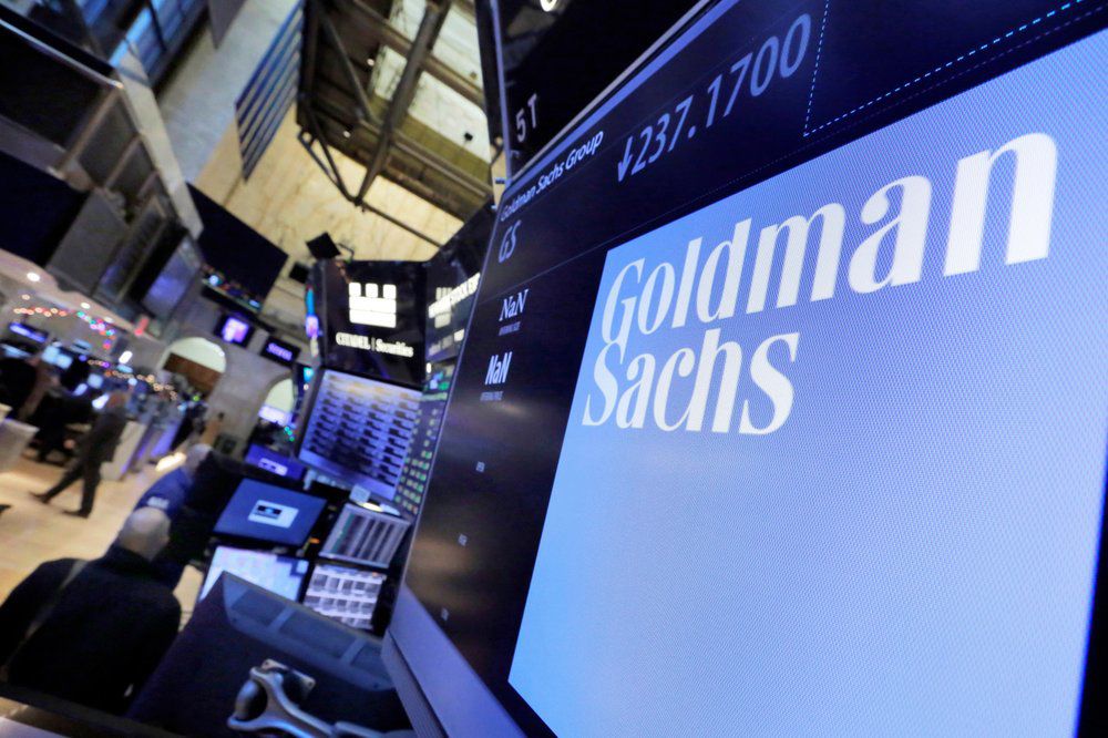 Goldman Sachs on display screen
